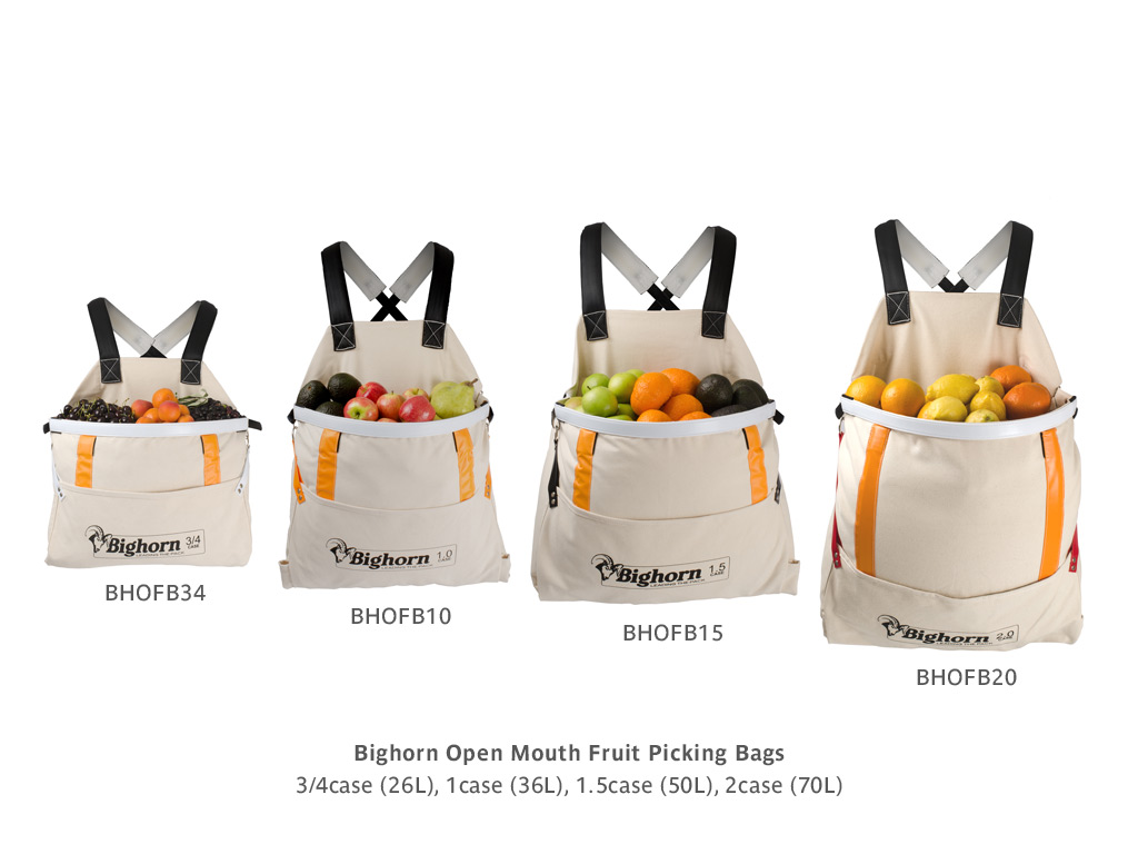 Bighorn 1.5case / 50L Open Mouth Fruit Picking Bag – Woodchuck Horticulture  Products